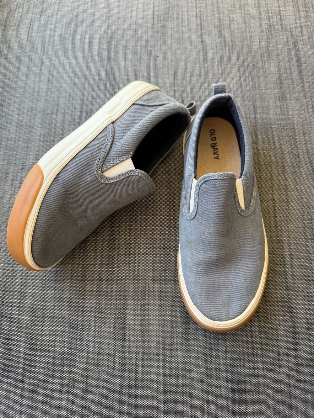 Old Navy Slip-On Canvas Sneakers in Slate Blue and Tan - Picture 2 of 6